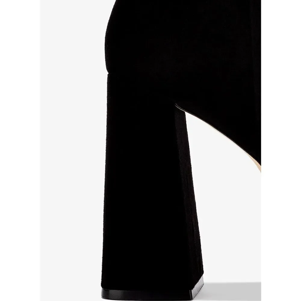 Larroude Dolly Boot In Black Suede NWB Size 9 1/2